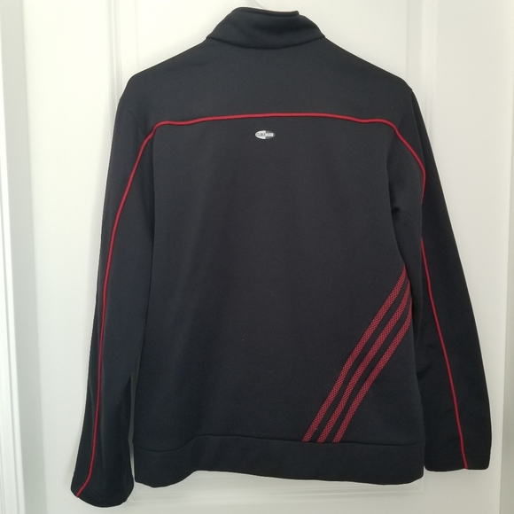 Black Adidas Zip Up Collar Jacket - Picture 2 of 8